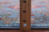 Blue Turkmen Ersari Hand Knotted Wool Rug - 5' 0" X 7' 5" - Golden Nile