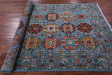 Blue Turkmen Ersari Hand Knotted Wool Rug - 5' 0" X 7' 5" - Golden Nile