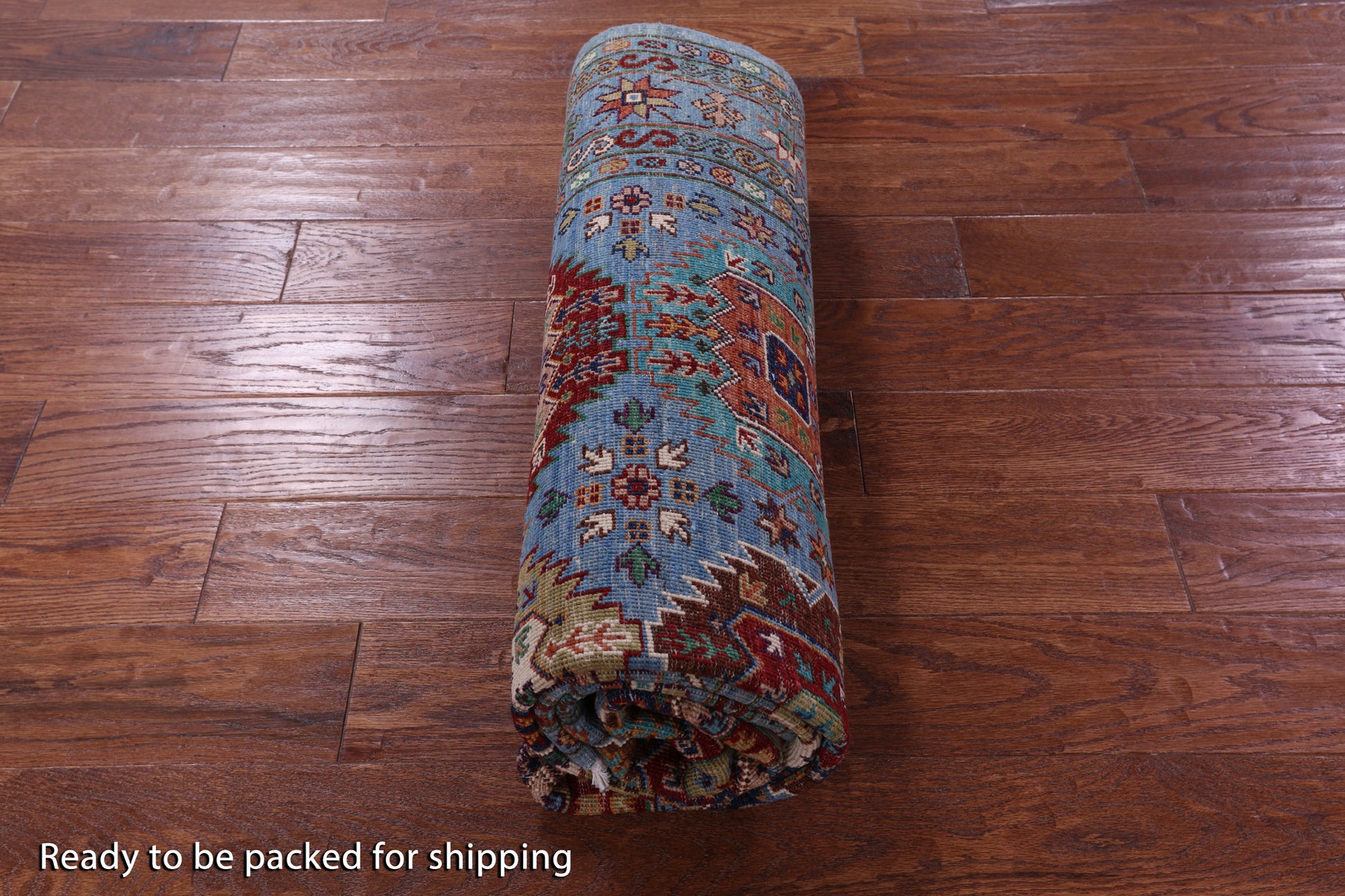 Blue Turkmen Ersari Hand Knotted Wool Rug - 5' 0" X 7' 5" - Golden Nile
