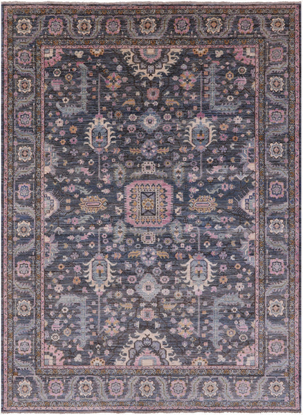 Grey Persian Fine Serapi Hand Knotted Wool Rug - 9' 1" X 12' 0" - Golden Nile