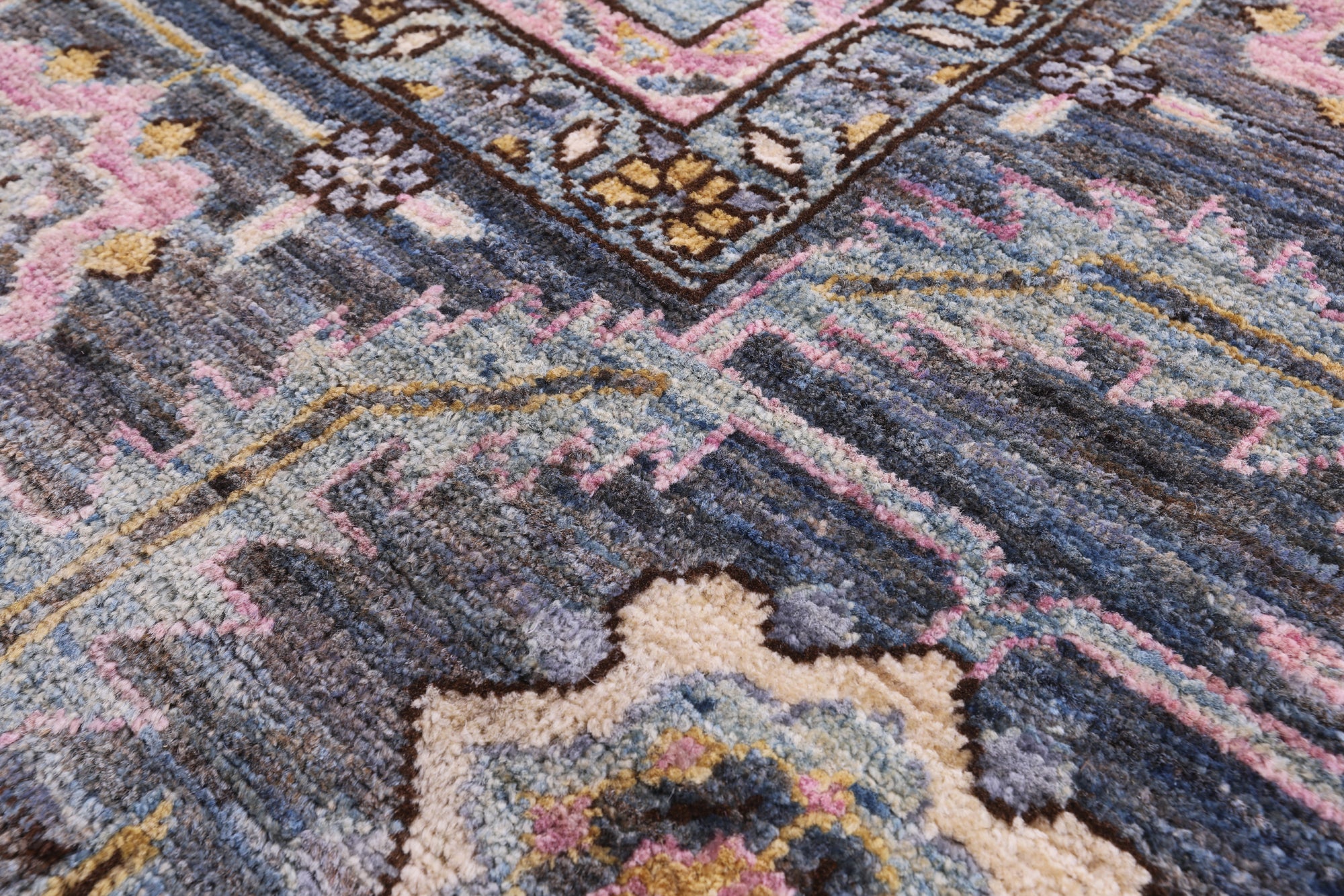Grey Persian Fine Serapi Hand Knotted Wool Rug - 9' 1" X 12' 0" - Golden Nile