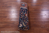 Blue Persian Fine Serapi Hand Knotted Wool Rug - 8' 0" X 9' 9" - Golden Nile