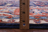 Blue Persian Fine Serapi Hand Knotted Wool Rug - 8' 0" X 9' 9" - Golden Nile