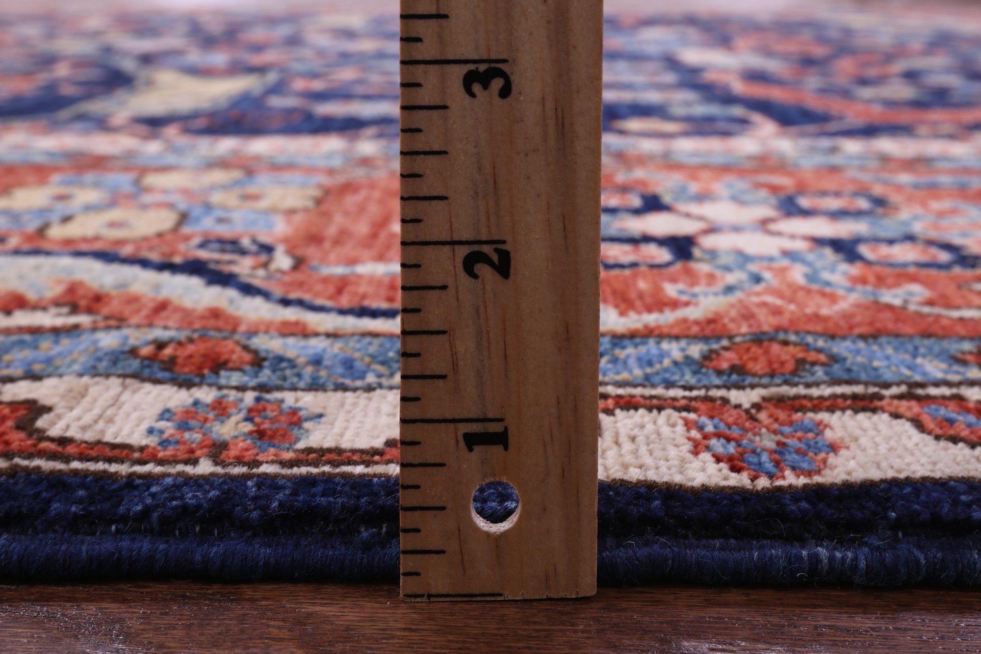 Blue Persian Fine Serapi Hand Knotted Wool Rug - 8' 0" X 9' 9" - Golden Nile