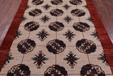 Ivory Turkmen Ersari Hand Knotted Wool Rug - 5' 6" X 8' 3" - Golden Nile