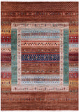 Tribal Persian Gabbeh Hand Knotted Wool Rug - 5' 10" X 8' 2" - Golden Nile