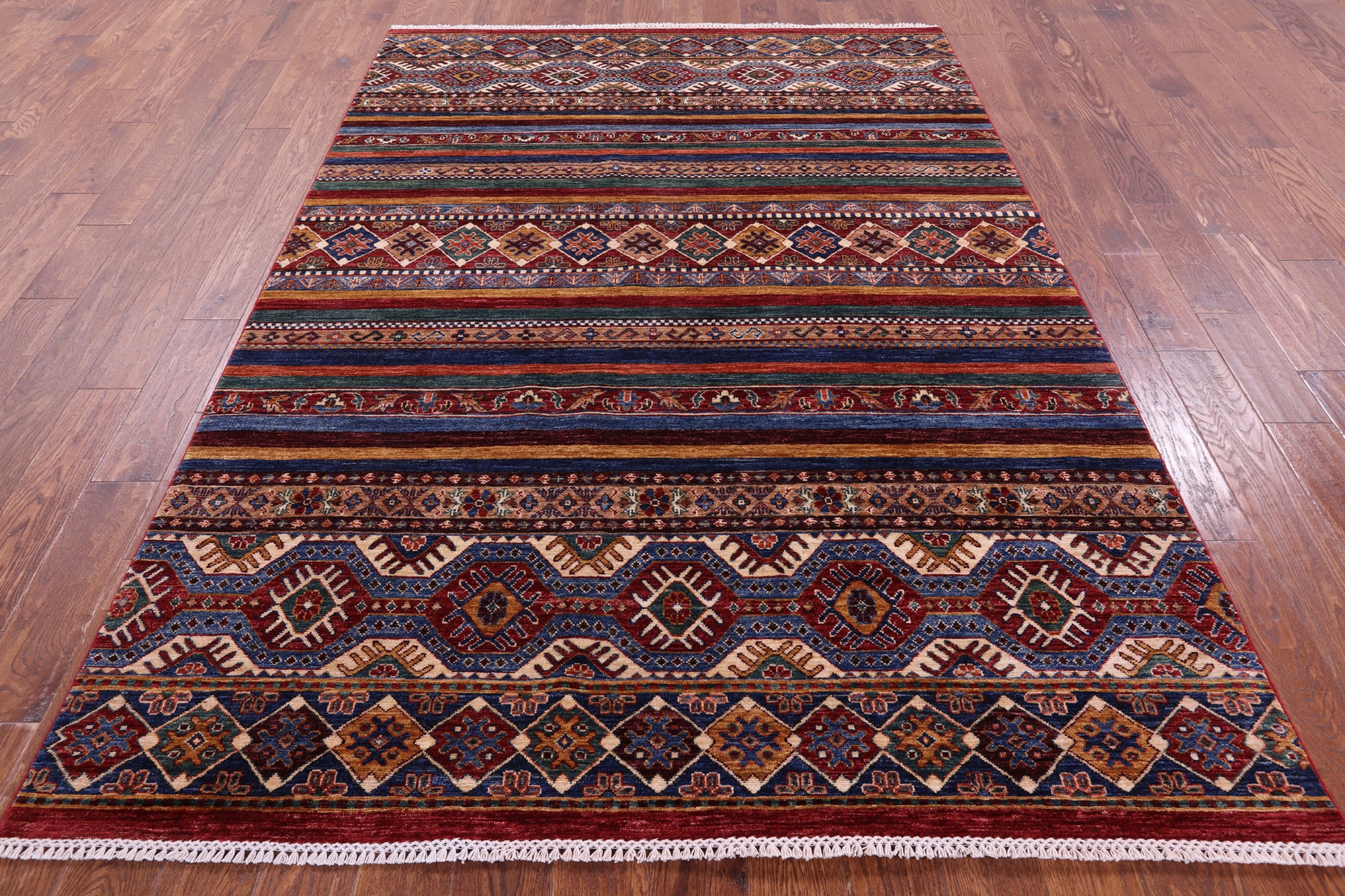 Khorjin Persian Gabbeh Hand Knotted Wool Rug - 5' 10" X 8' 4" - Golden Nile