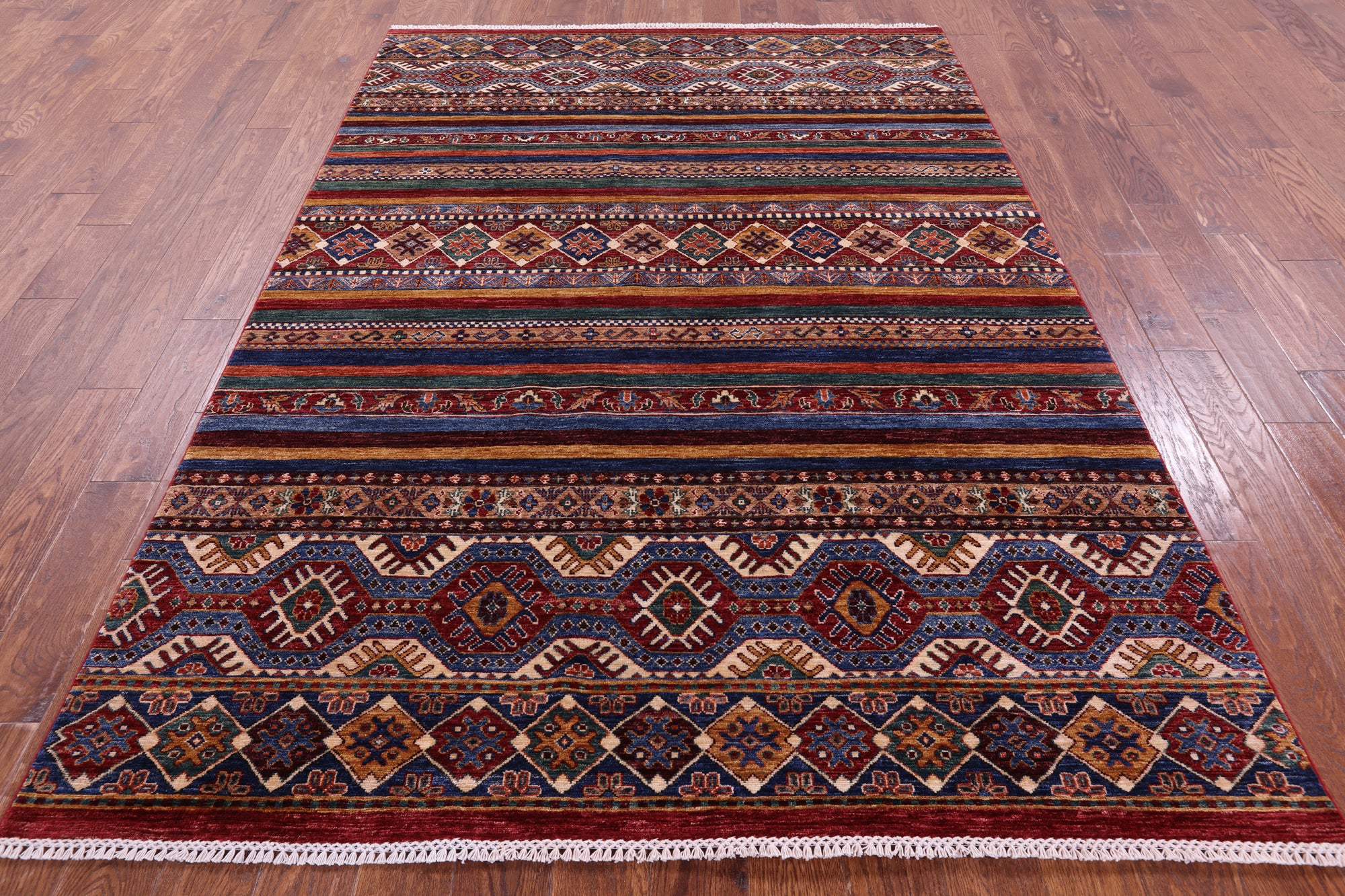 Khorjin Persian Gabbeh Hand Knotted Wool Rug - 5' 10" X 8' 4" - Golden Nile