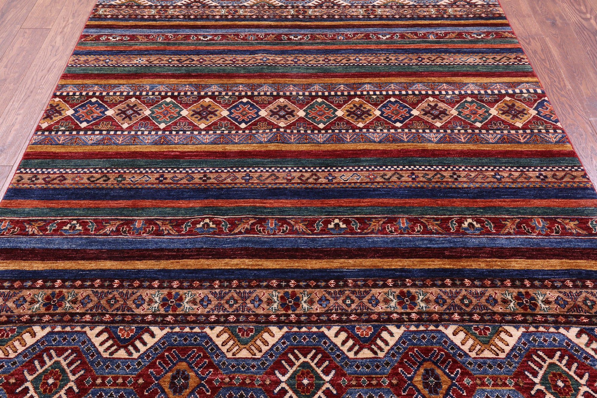 Khorjin Persian Gabbeh Hand Knotted Wool Rug - 5' 10" X 8' 4" - Golden Nile
