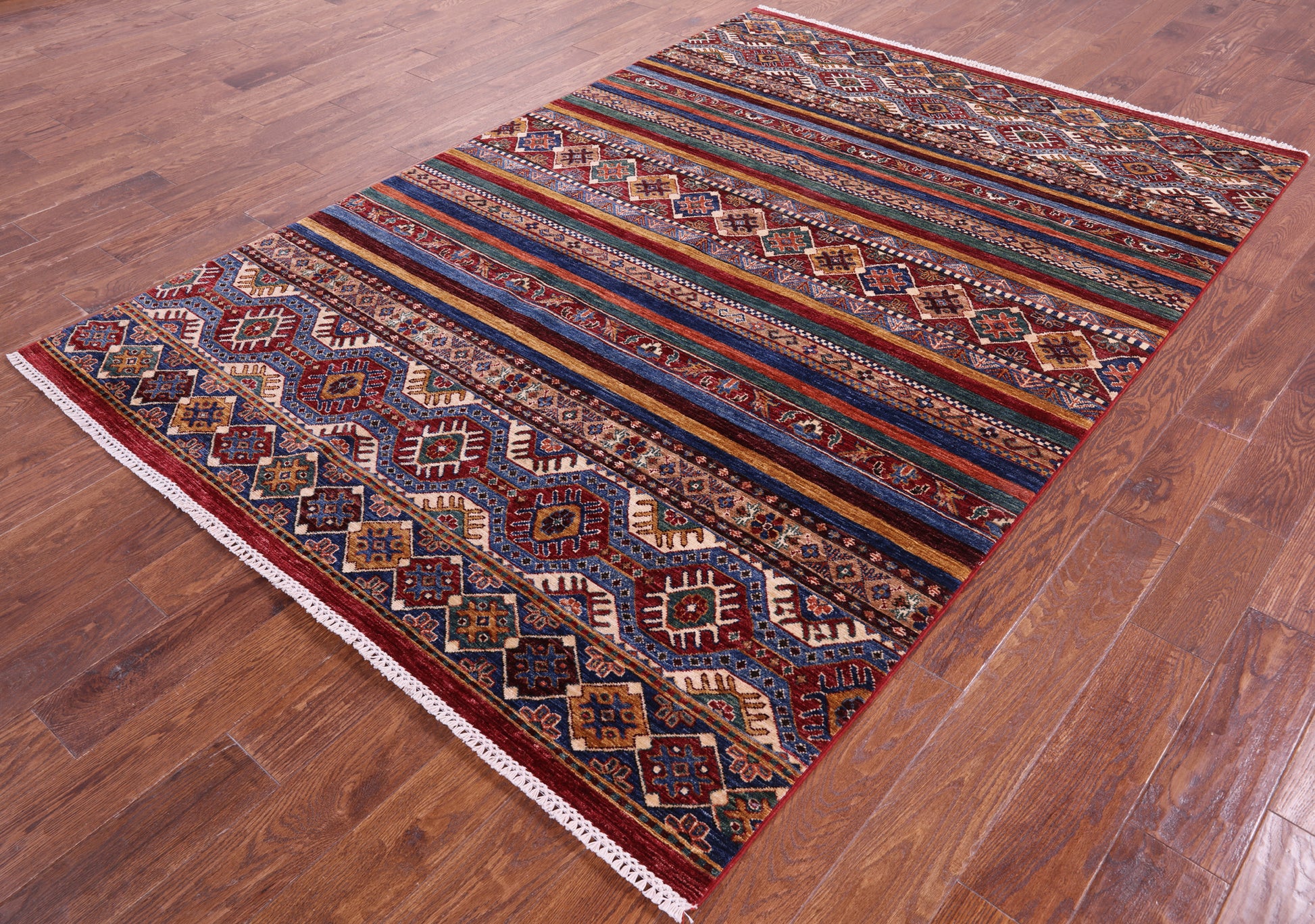 Khorjin Persian Gabbeh Hand Knotted Wool Rug - 5' 10" X 8' 4" - Golden Nile