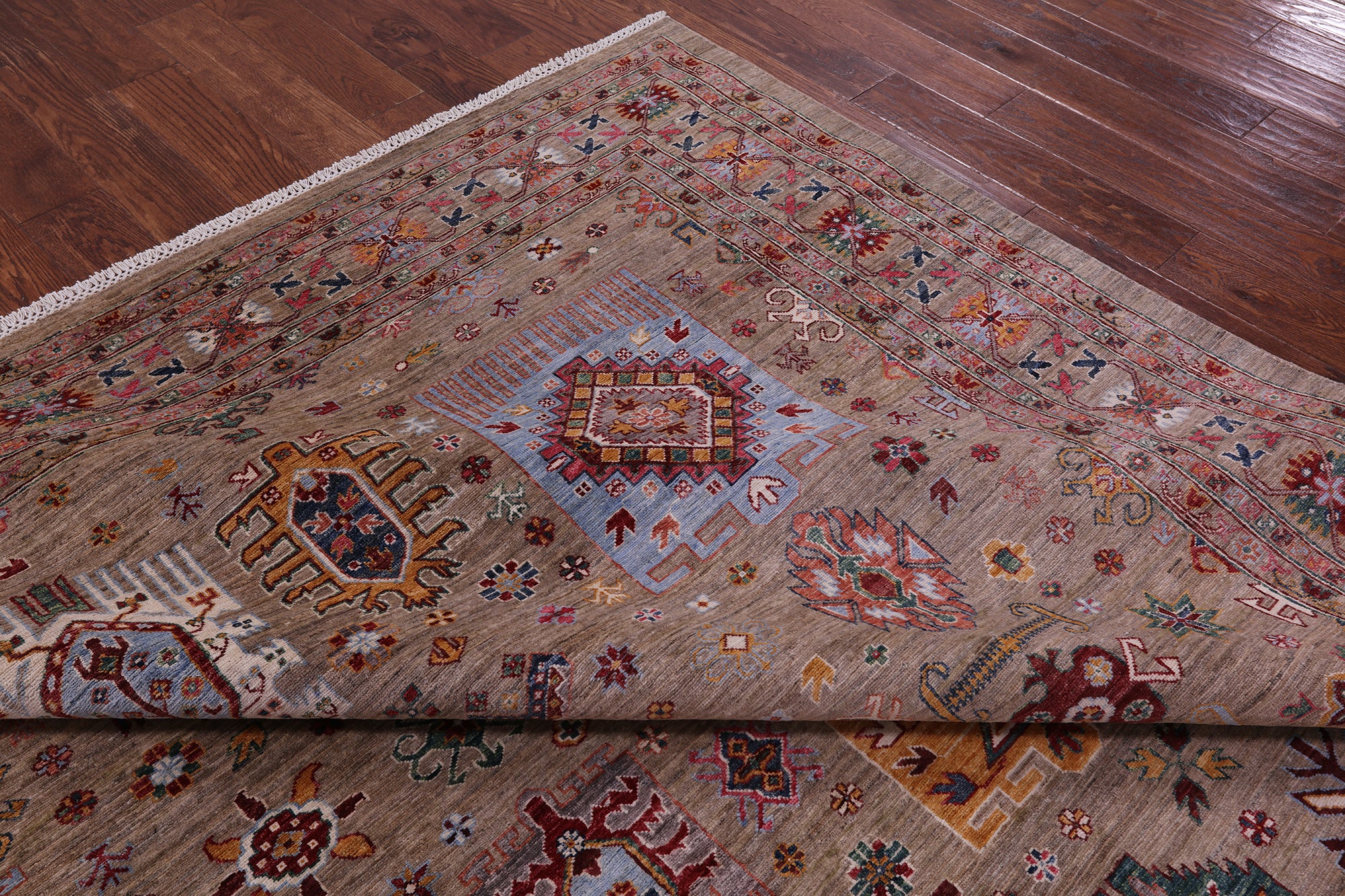 Turkmen Ersari Hand Knotted Wool Rug - 8' 2" X 11' 5" - Golden Nile