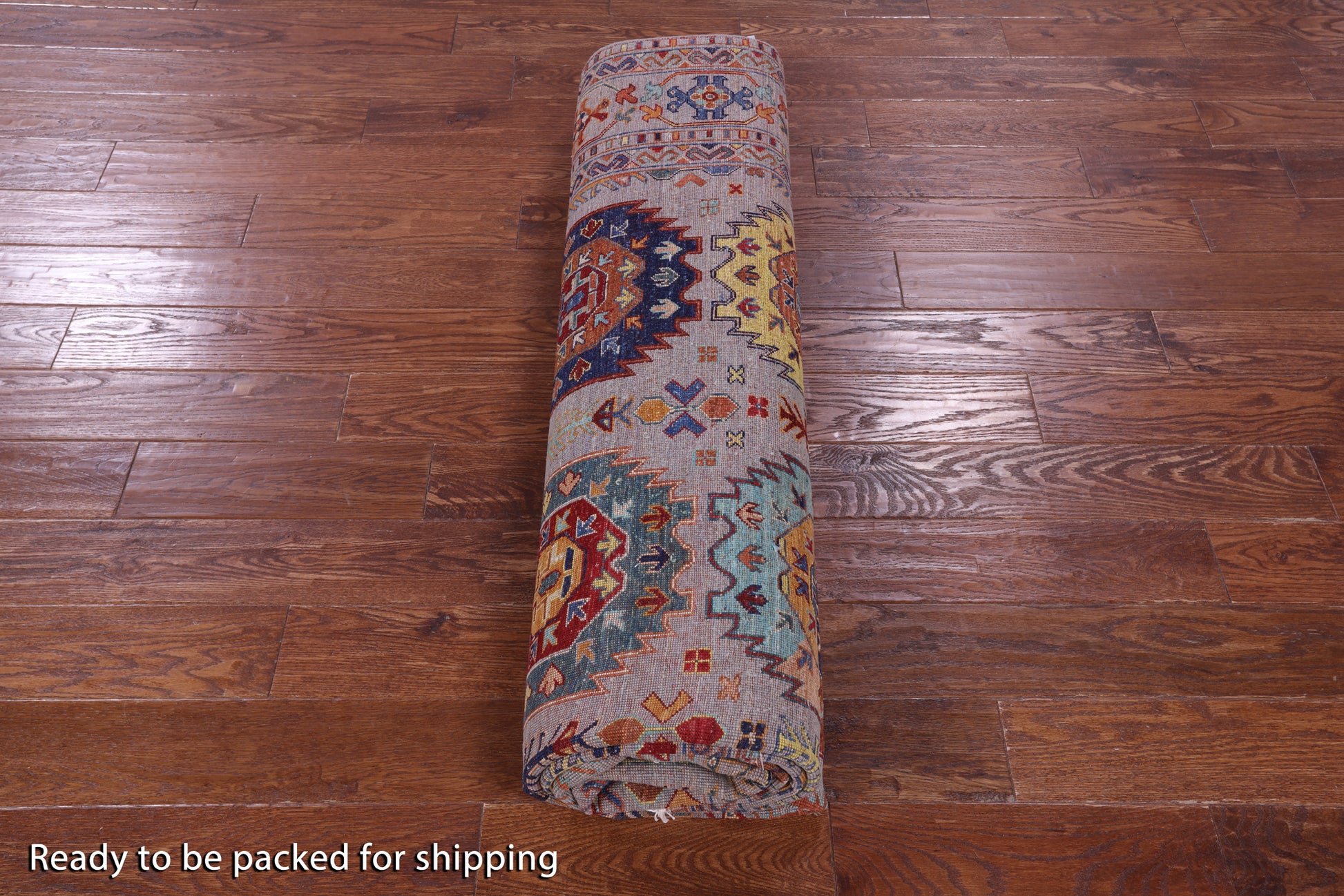 Grey Turkmen Ersari Handmade Wool Rug - 8' 2" X 9' 10" - Golden Nile