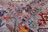 Grey Turkmen Ersari Handmade Wool Rug - 8' 2" X 9' 10" - Golden Nile