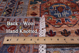 Grey Turkmen Ersari Handmade Wool Rug - 8' 2" X 9' 10" - Golden Nile