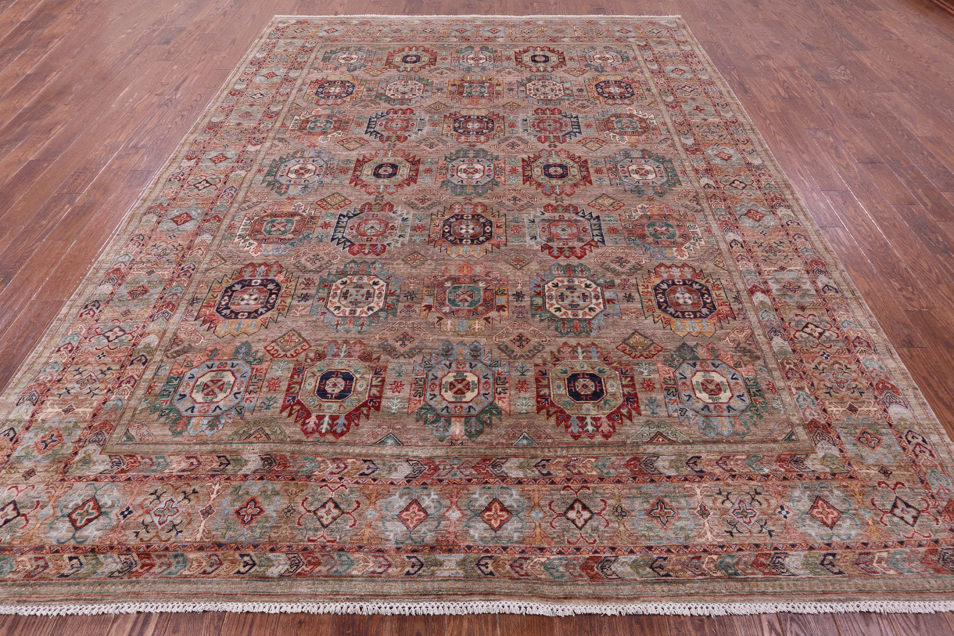 Turkmen Ersari Hand Knotted Wool Rug - 9' 4" X 11' 8" - Golden Nile