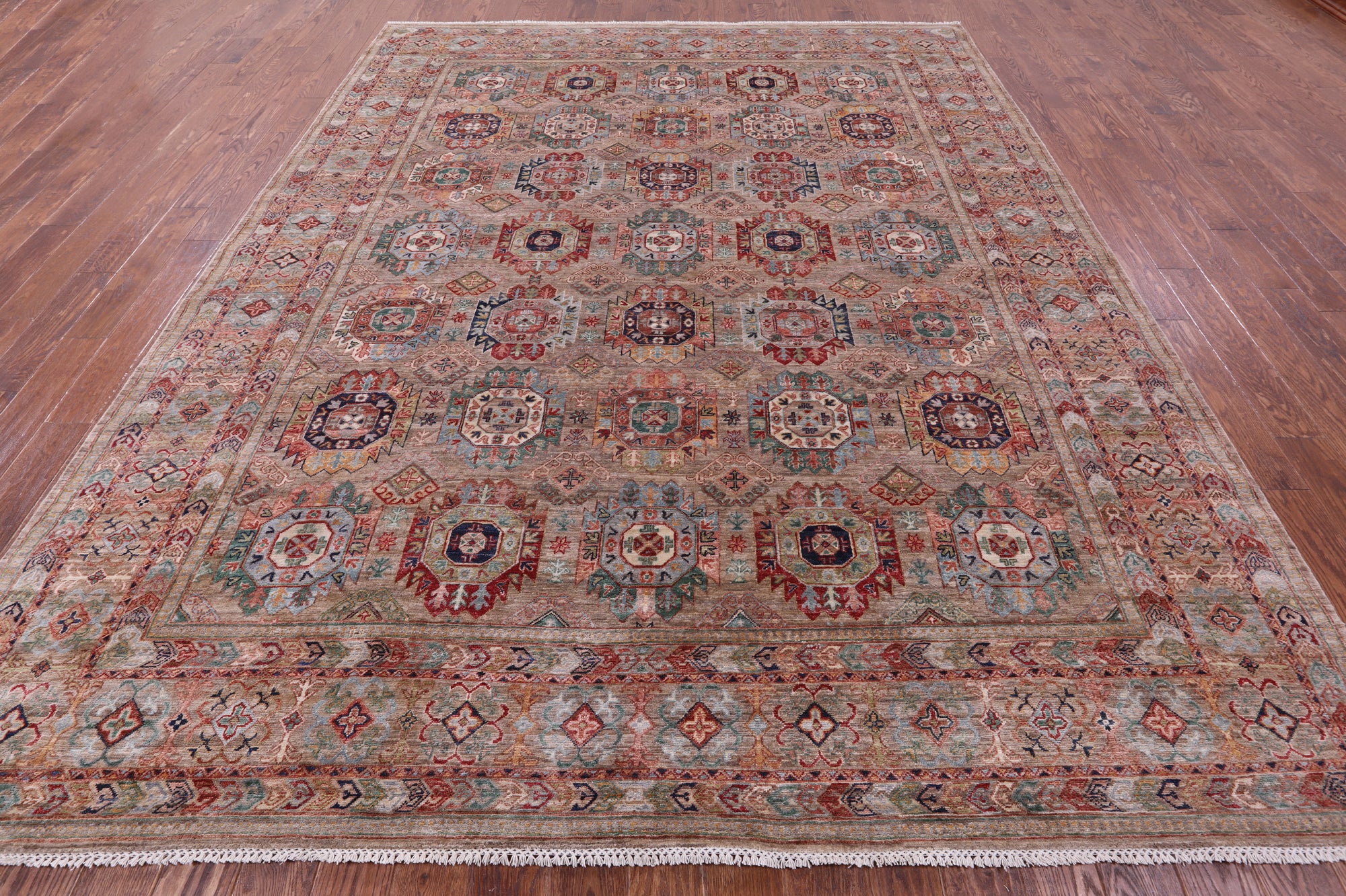 Turkmen Ersari Hand Knotted Wool Rug - 9' 4" X 11' 8" - Golden Nile