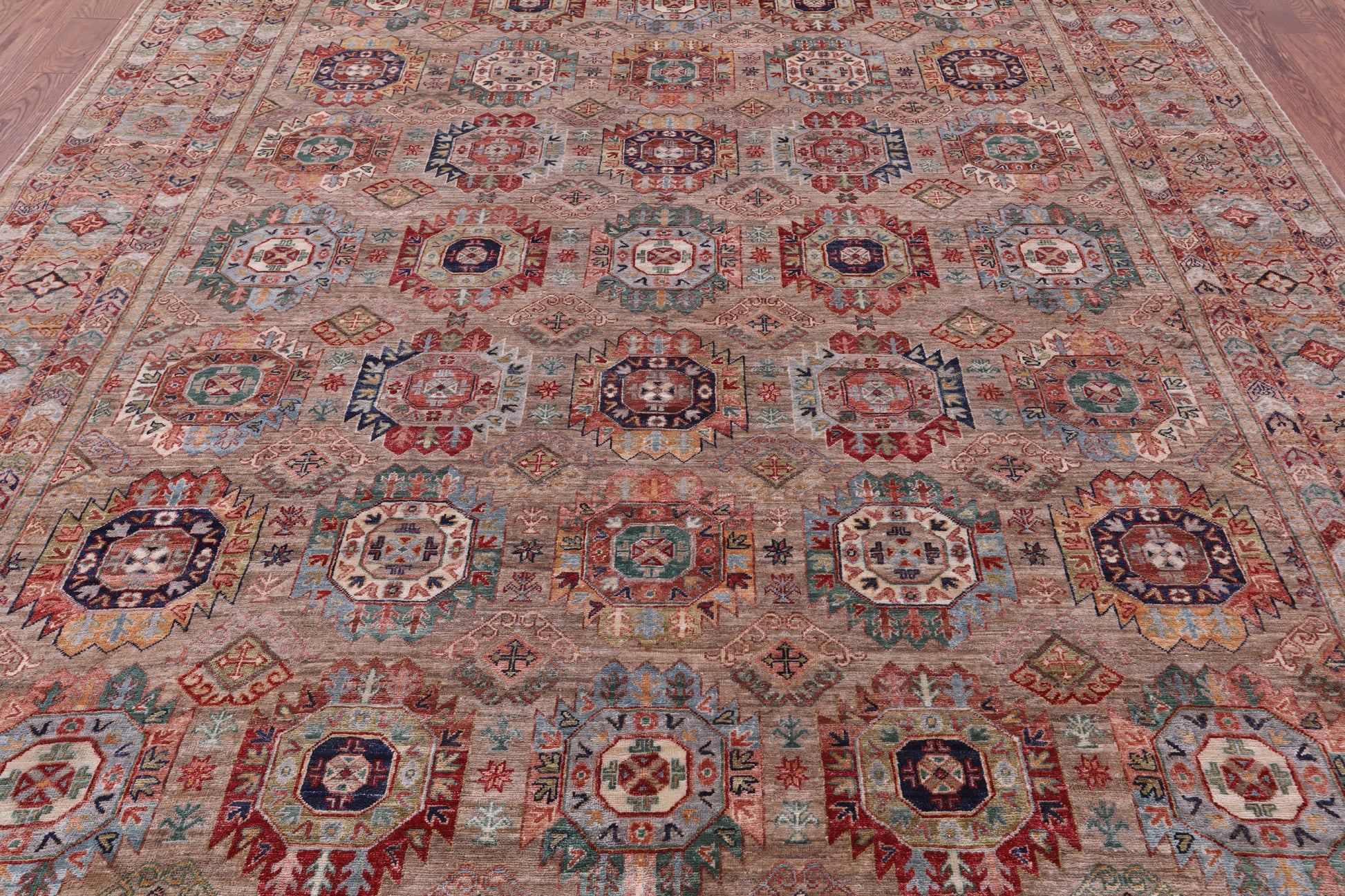 Turkmen Ersari Hand Knotted Wool Rug - 9' 4" X 11' 8" - Golden Nile