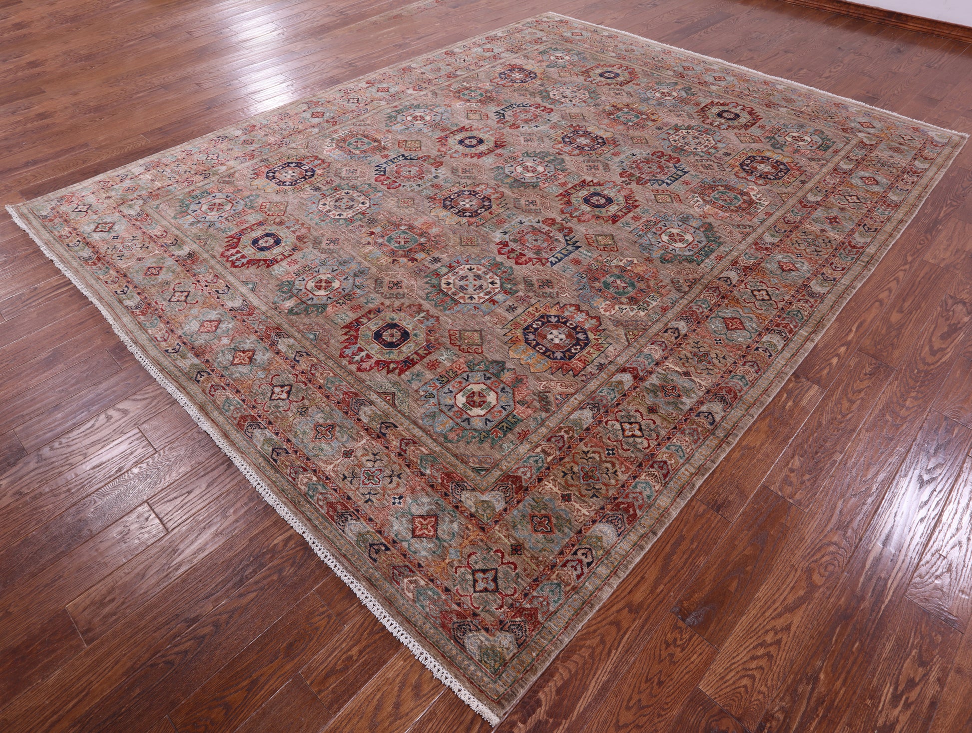 Turkmen Ersari Hand Knotted Wool Rug - 9' 4" X 11' 8" - Golden Nile