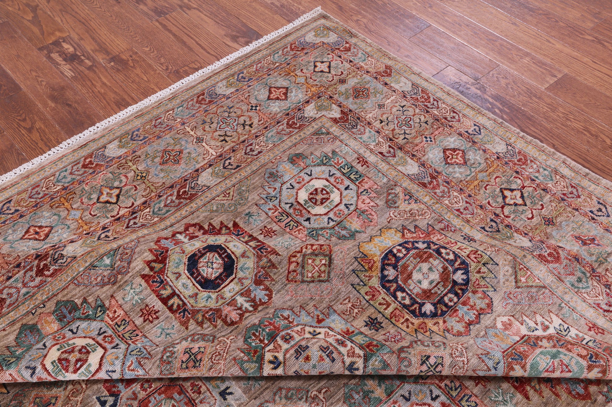 Turkmen Ersari Hand Knotted Wool Rug - 9' 4" X 11' 8" - Golden Nile