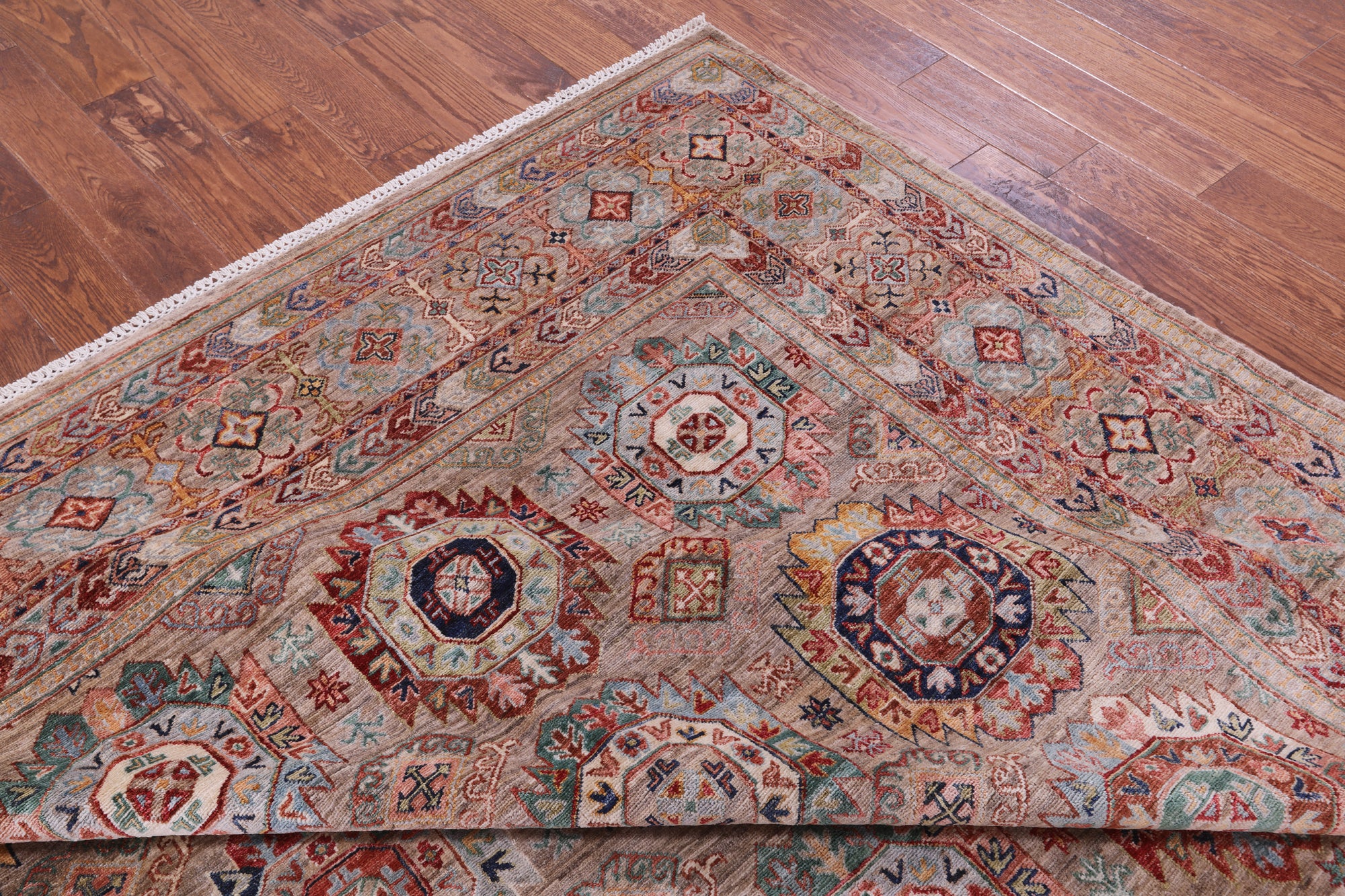 Turkmen Ersari Hand Knotted Wool Rug - 9' 4" X 11' 8" - Golden Nile