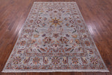 Grey Persian Tabriz Hand Knotted Wool Rug - 6' 7" X 9' 7" - Golden Nile