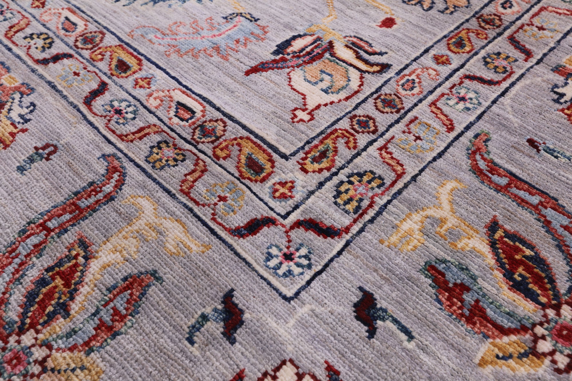 Grey Persian Tabriz Hand Knotted Wool Rug - 6' 7" X 9' 7" - Golden Nile
