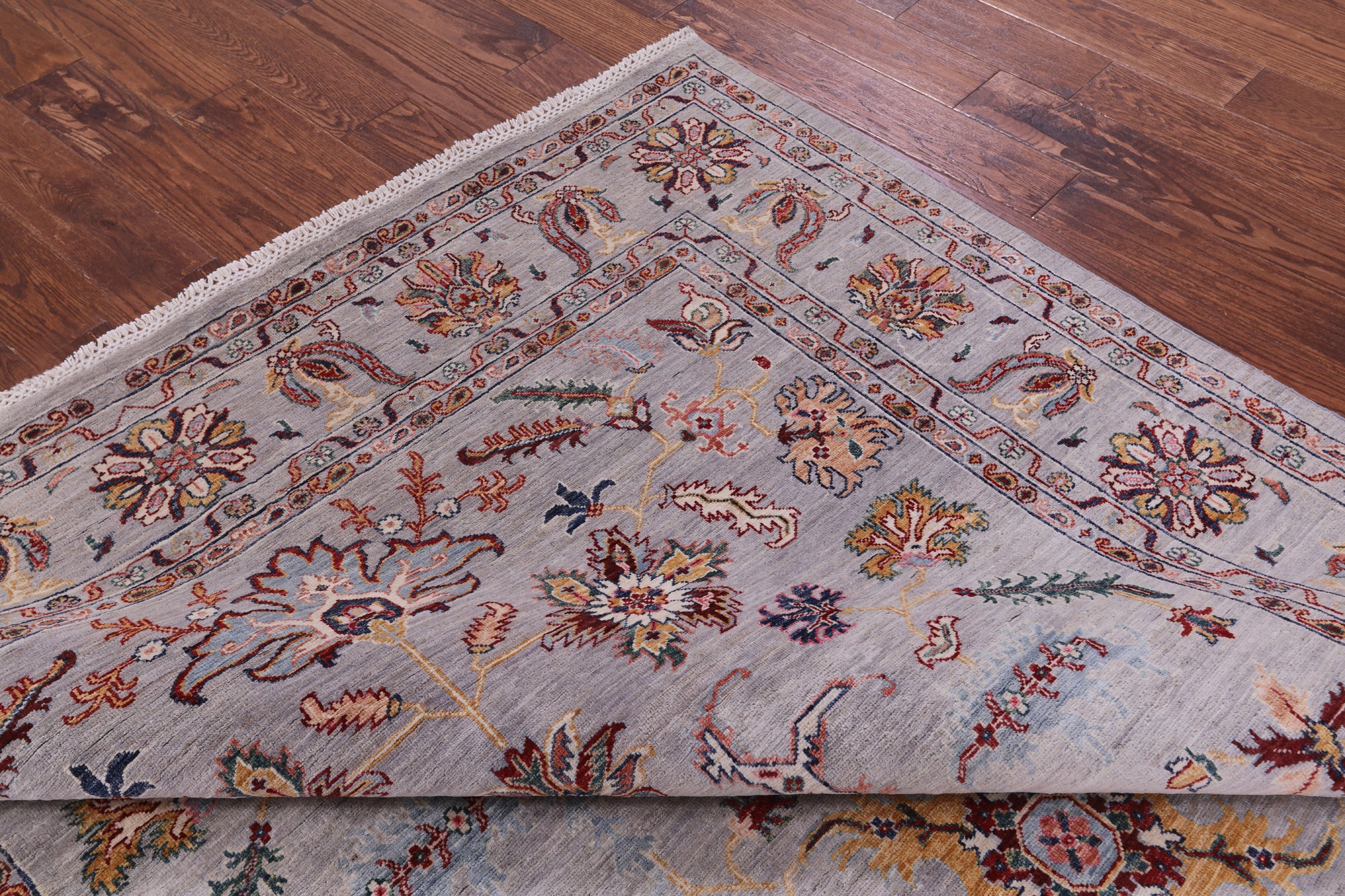 Grey Persian Tabriz Hand Knotted Wool Rug - 6' 7" X 9' 7" - Golden Nile