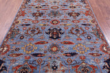Blue Persian Fine Serapi Hand Knotted Wool Rug - 5' 8" X 8' 11" - Golden Nile
