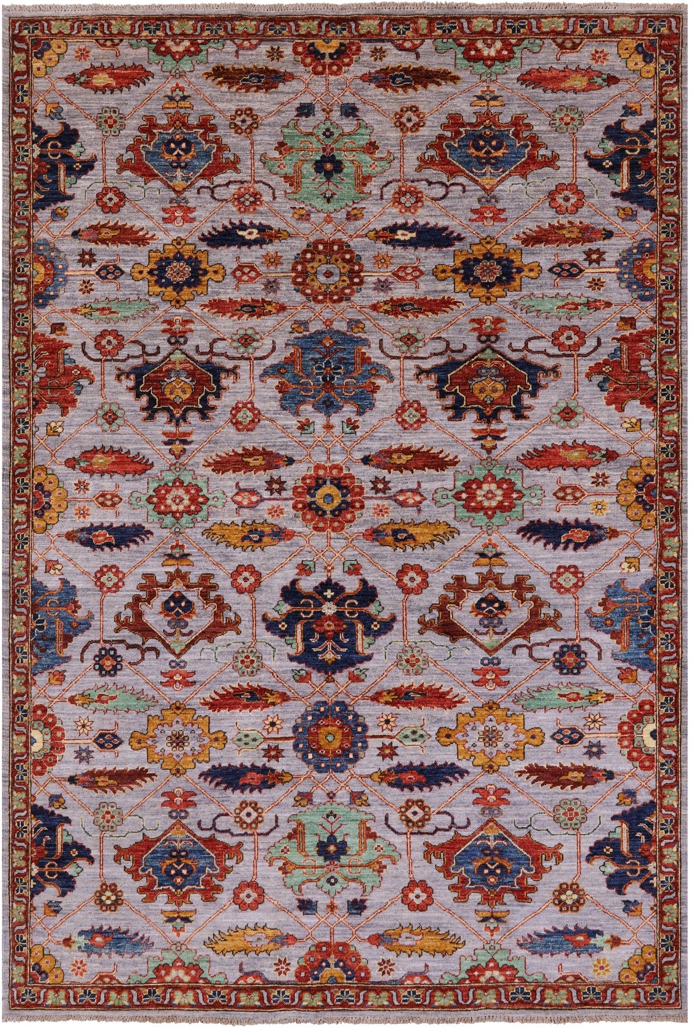 Grey Persian Fine Serapi Handmade Wool Rug - 6' 0" X 8' 11" - Golden Nile