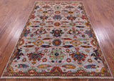 Grey Persian Fine Serapi Handmade Wool Rug - 6' 0" X 8' 11" - Golden Nile
