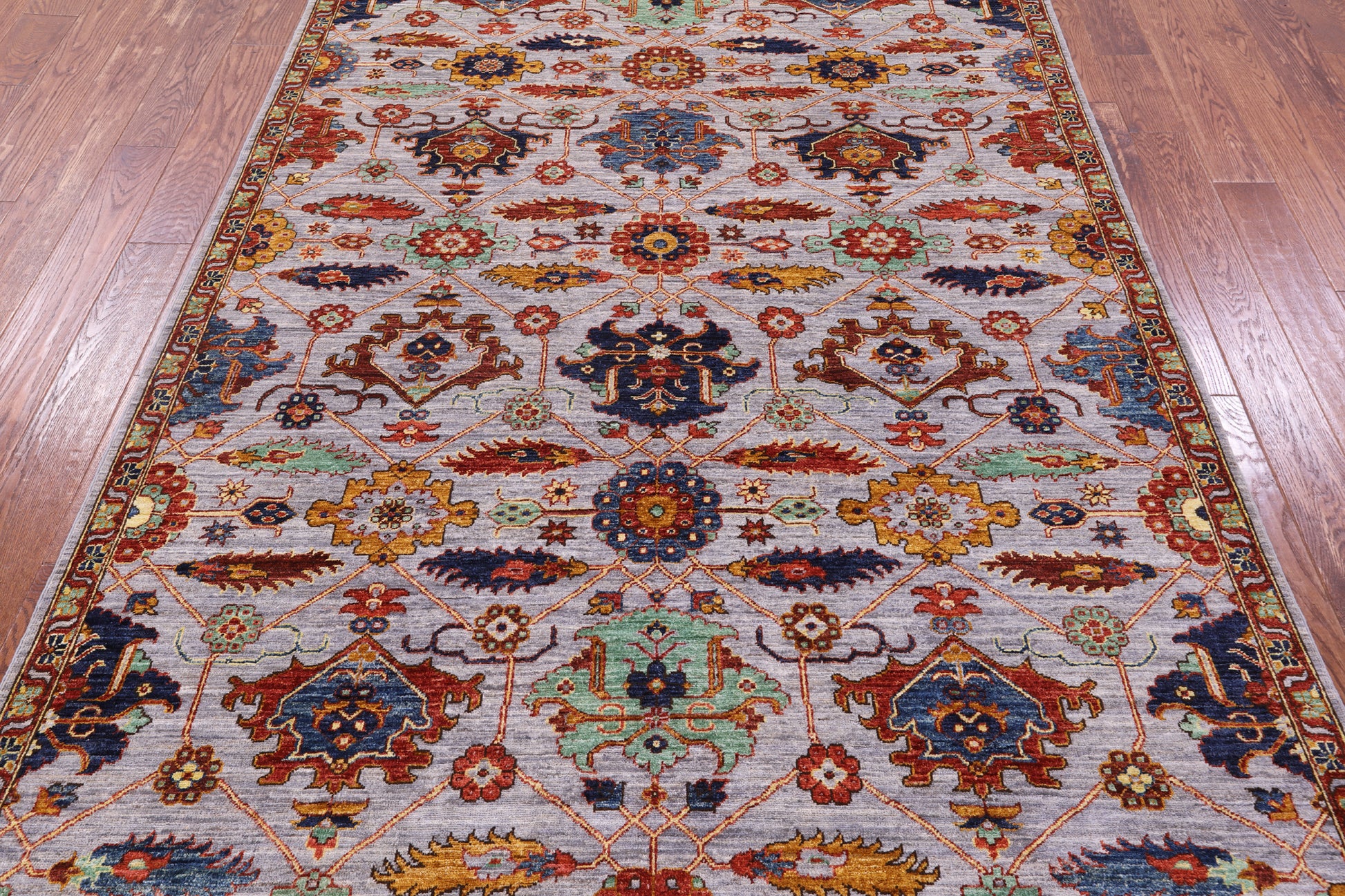 Grey Persian Fine Serapi Handmade Wool Rug - 6' 0" X 8' 11" - Golden Nile