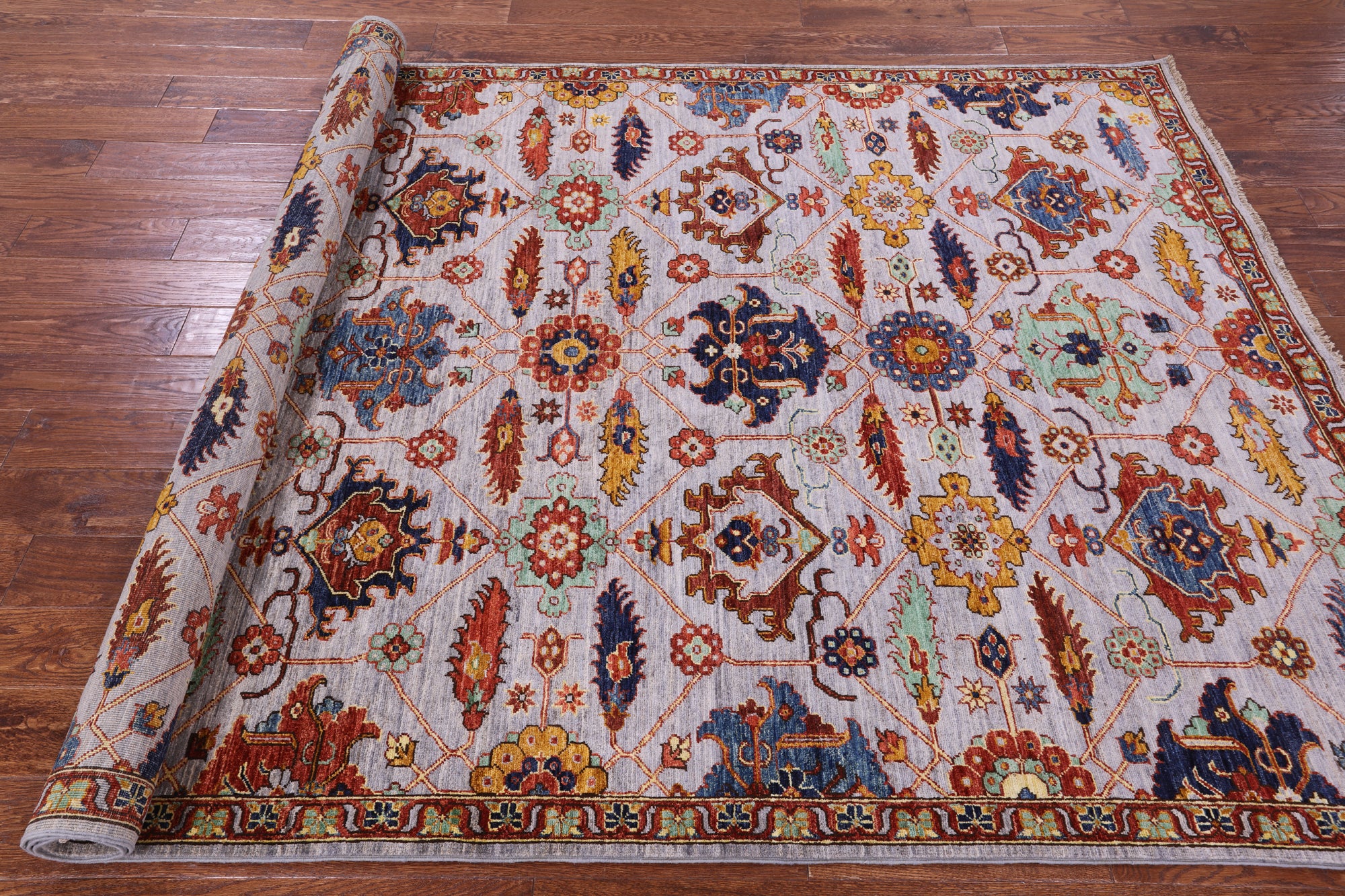 Grey Persian Fine Serapi Handmade Wool Rug - 6' 0" X 8' 11" - Golden Nile