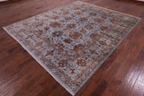 Blue Peshawar Hand Knotted Wool Rug - 8' 3" X 9' 9" - Golden Nile