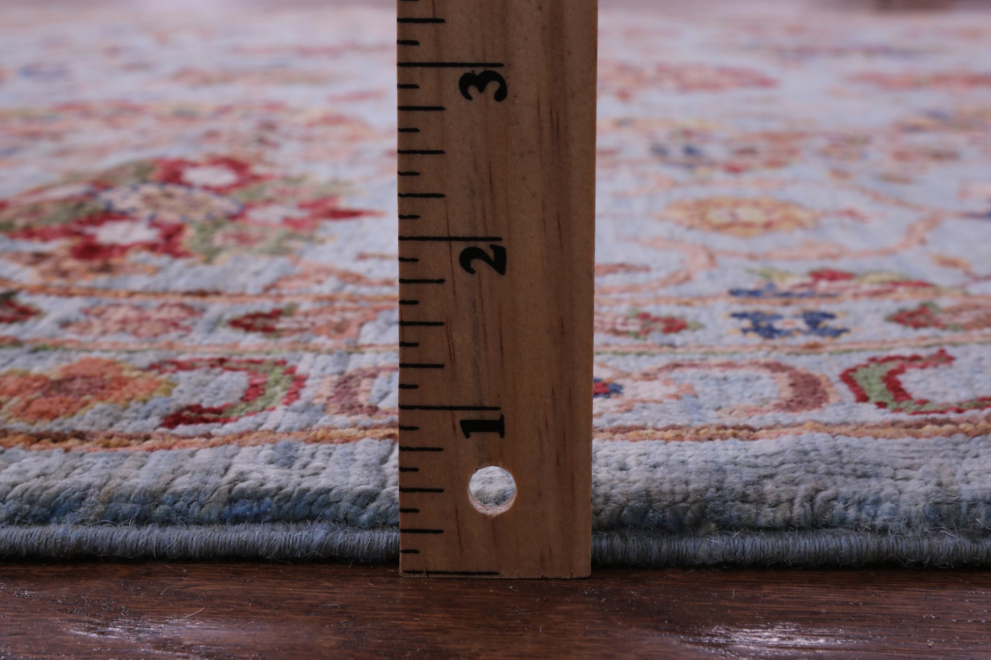 Blue Peshawar Hand Knotted Wool Rug - 8' 3" X 9' 9" - Golden Nile