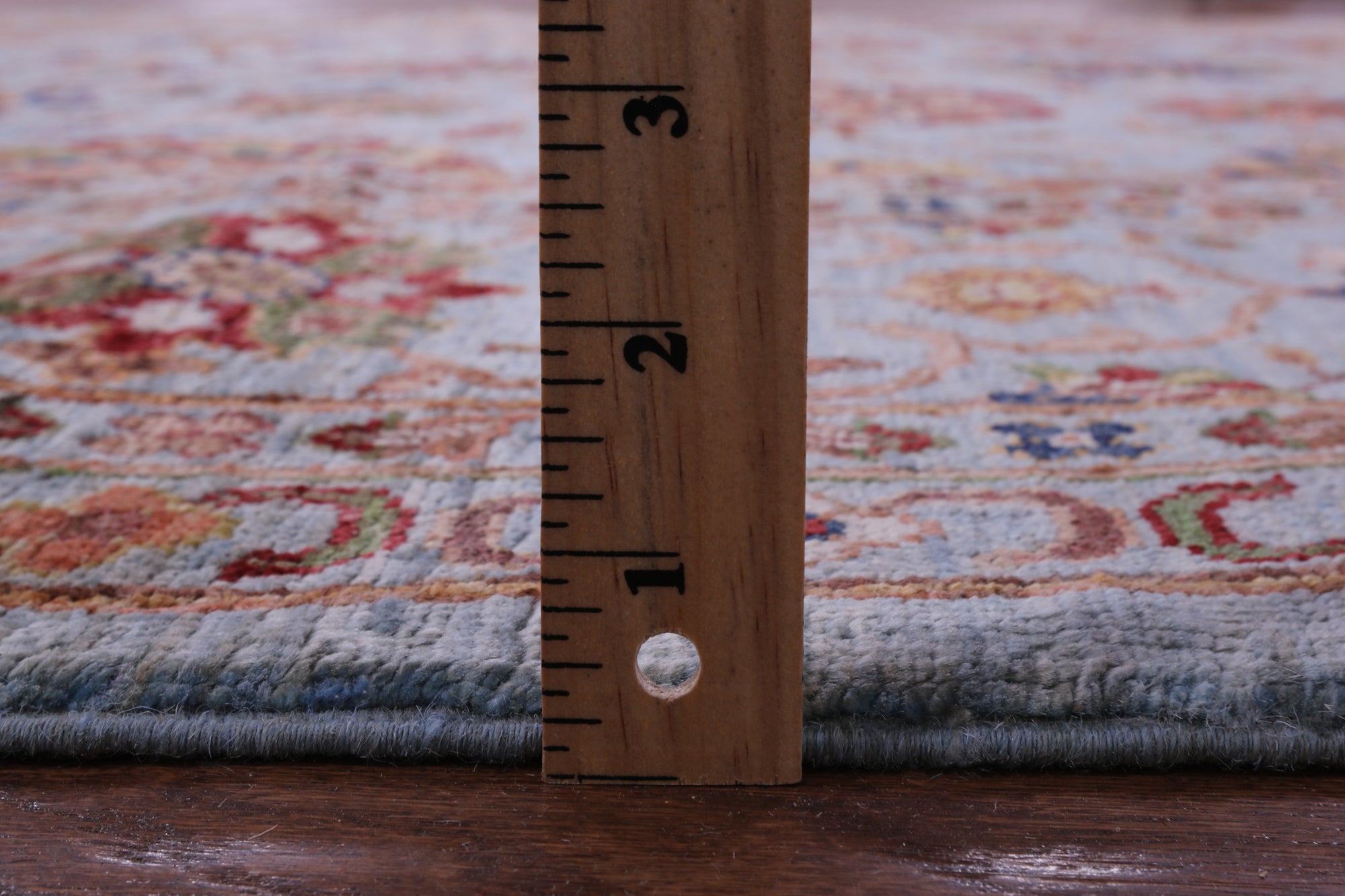 Blue Peshawar Hand Knotted Wool Rug - 8' 3" X 9' 9" - Golden Nile