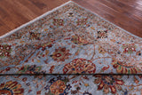 Blue Peshawar Hand Knotted Wool Rug - 8' 3" X 9' 9" - Golden Nile