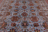 Blue Peshawar Hand Knotted Wool Rug - 8' 3" X 9' 9" - Golden Nile