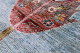 Blue Tribal Persian Gabbeh Hand Knotted Wool Rug - 5' 9" X 7' 9" - Golden Nile