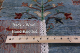 Blue Tribal Persian Gabbeh Hand Knotted Wool Rug - 5' 9" X 7' 9" - Golden Nile
