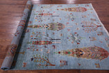 Blue Tribal Persian Gabbeh Hand Knotted Wool Rug - 5' 9" X 7' 9" - Golden Nile