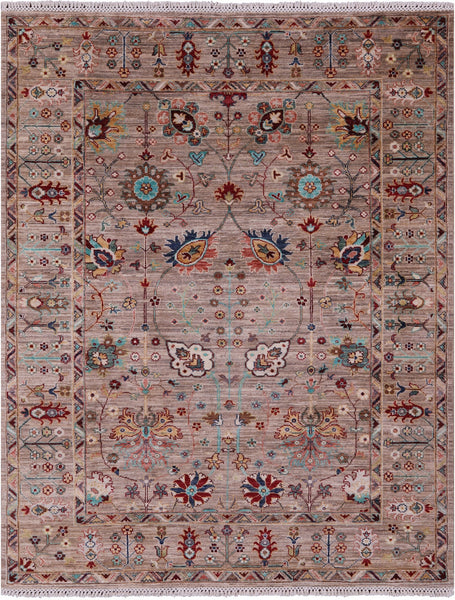 Peshawar Handmade Wool Rug - 5' 0" X 6' 5" - Golden Nile