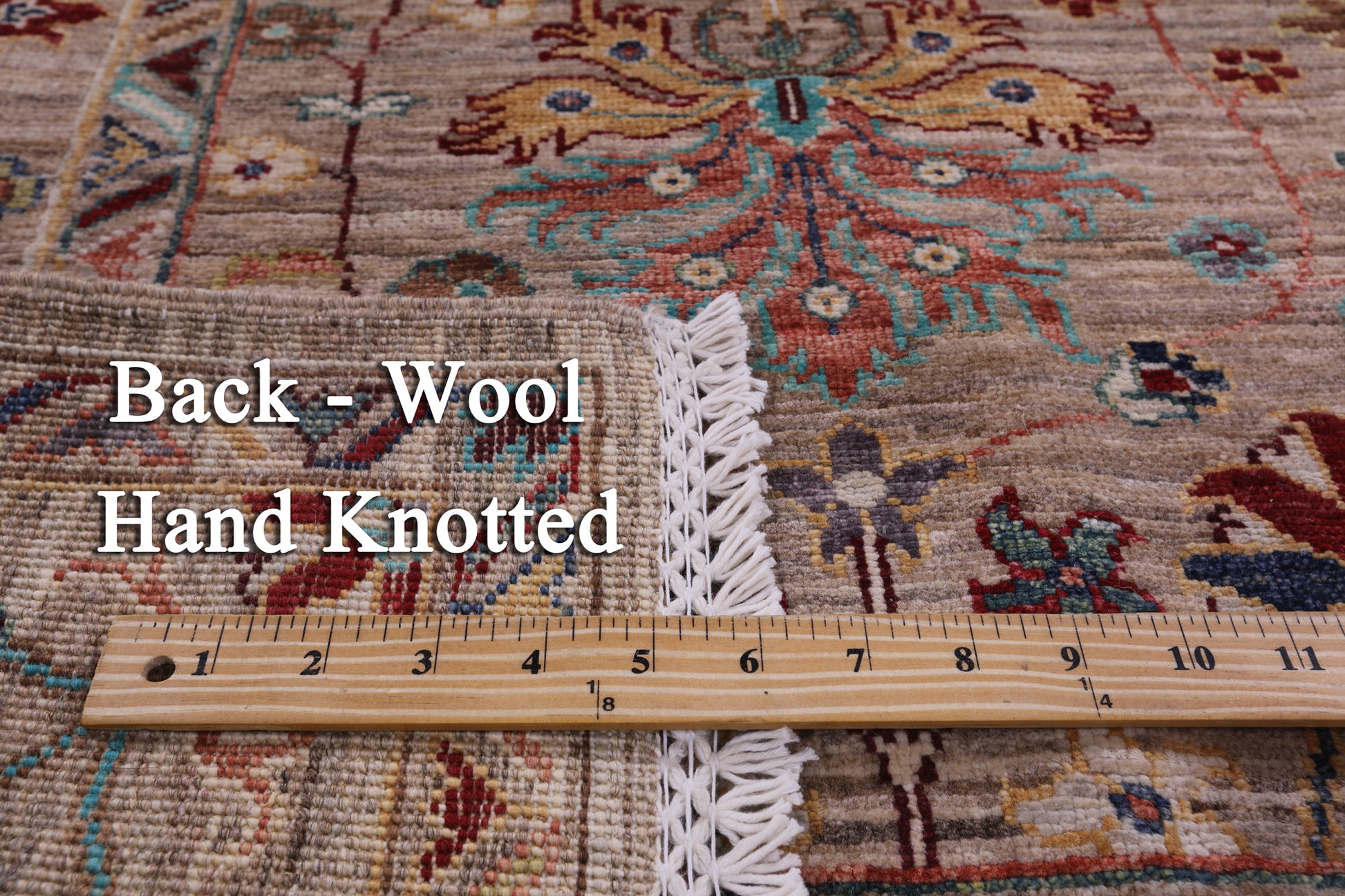 Peshawar Handmade Wool Rug - 5' 0" X 6' 5" - Golden Nile