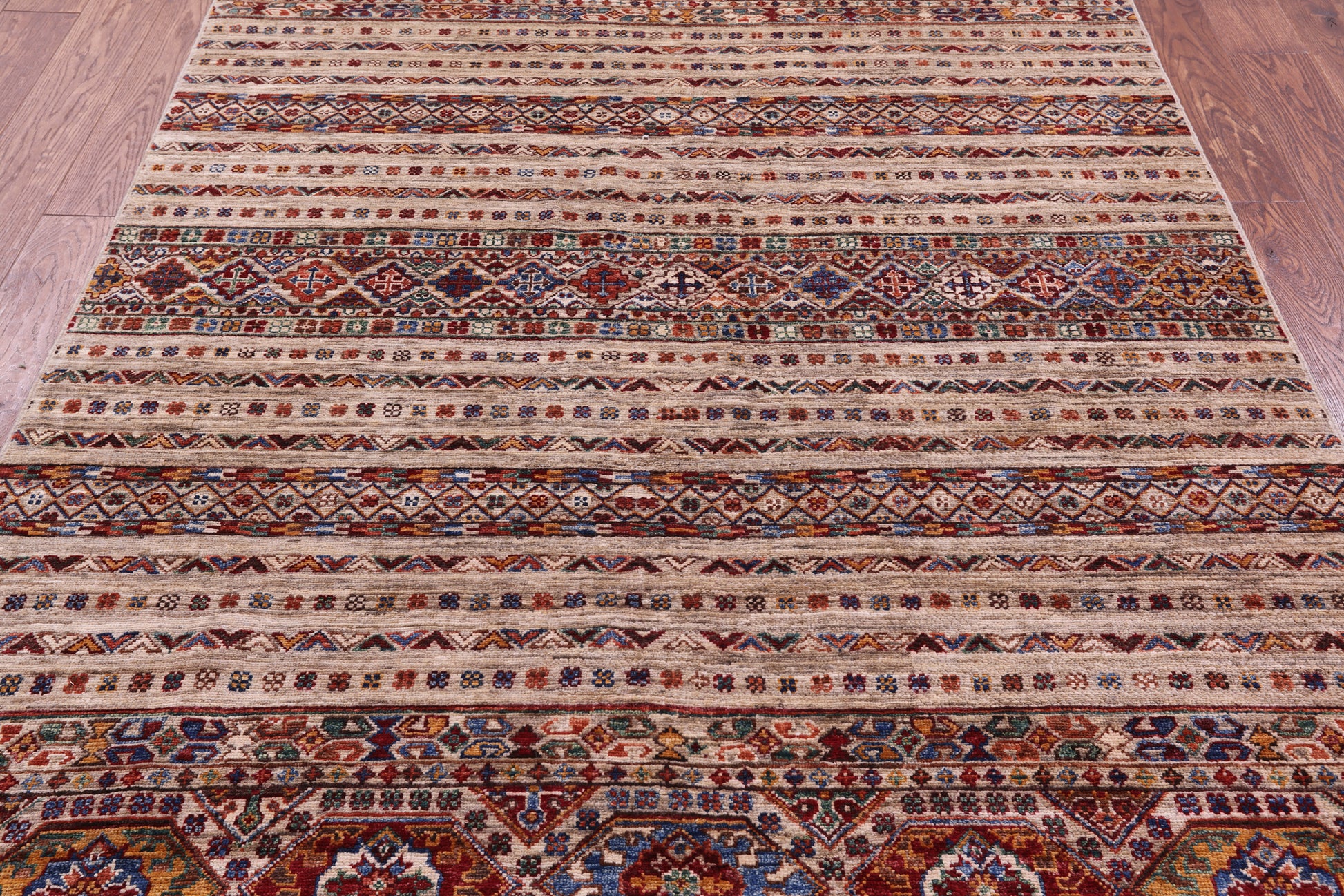Khorjin Persian Gabbeh Hand Knotted Wool Rug - 5' 1" X 7' 0" - Golden Nile