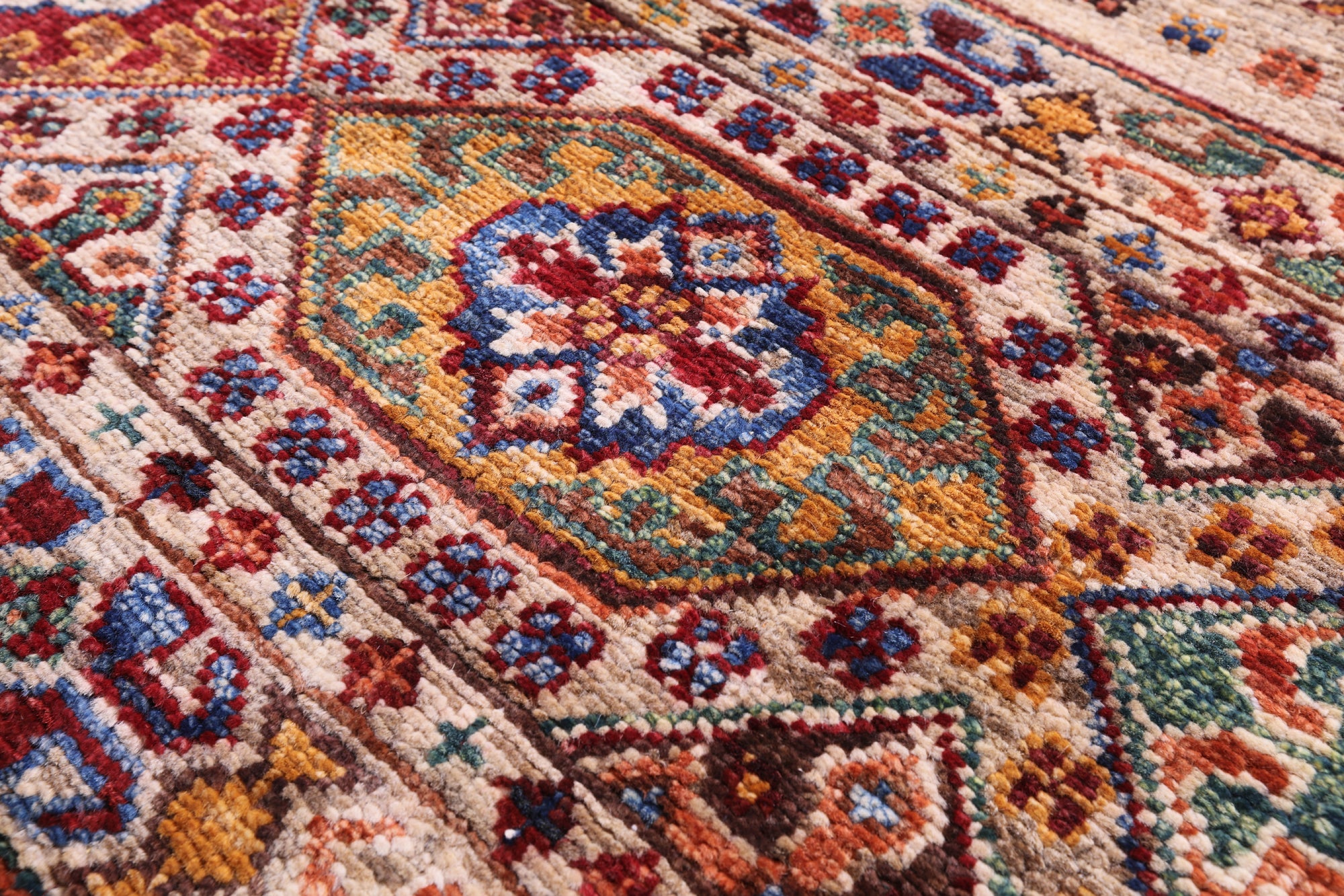 Khorjin Persian Gabbeh Hand Knotted Wool Rug - 5' 1" X 7' 0" - Golden Nile