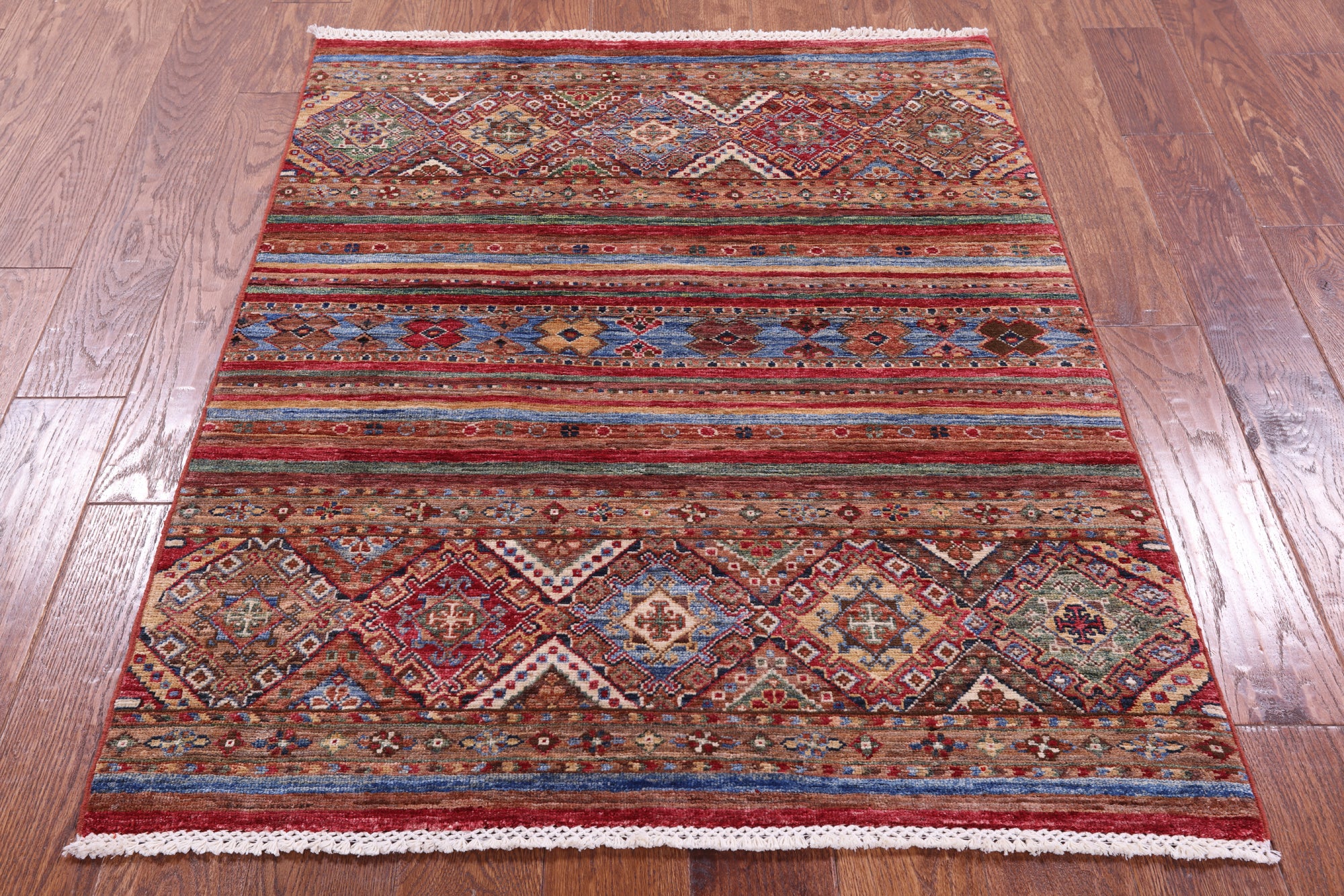 Khorjin Persian Gabbeh Hand Knotted Wool Rug - 3' 5" X 4' 2" - Golden Nile
