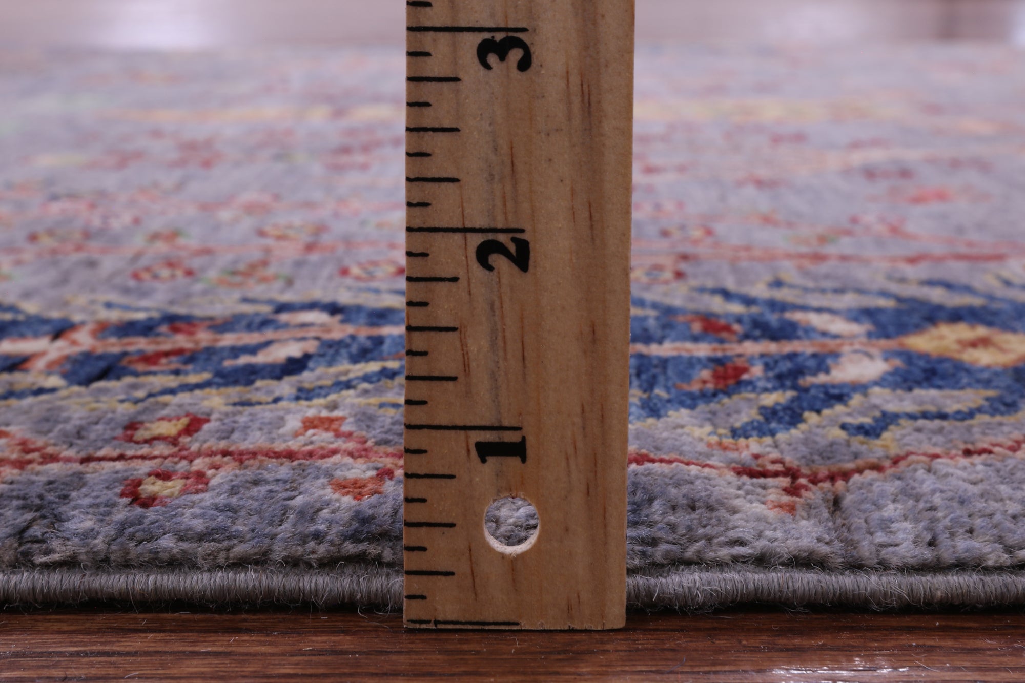 Grey Tribal Persian Gabbeh Hand Knotted Wool Rug - 4' 1" X 5' 11" - Golden Nile