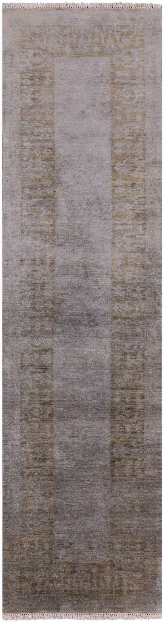 Overdyed Hand Knotted Full Pile Wool Runner Rug - 2' 7" X 9' 8" - Golden Nile