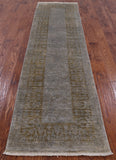 Overdyed Hand Knotted Full Pile Wool Runner Rug - 2' 7" X 9' 8" - Golden Nile