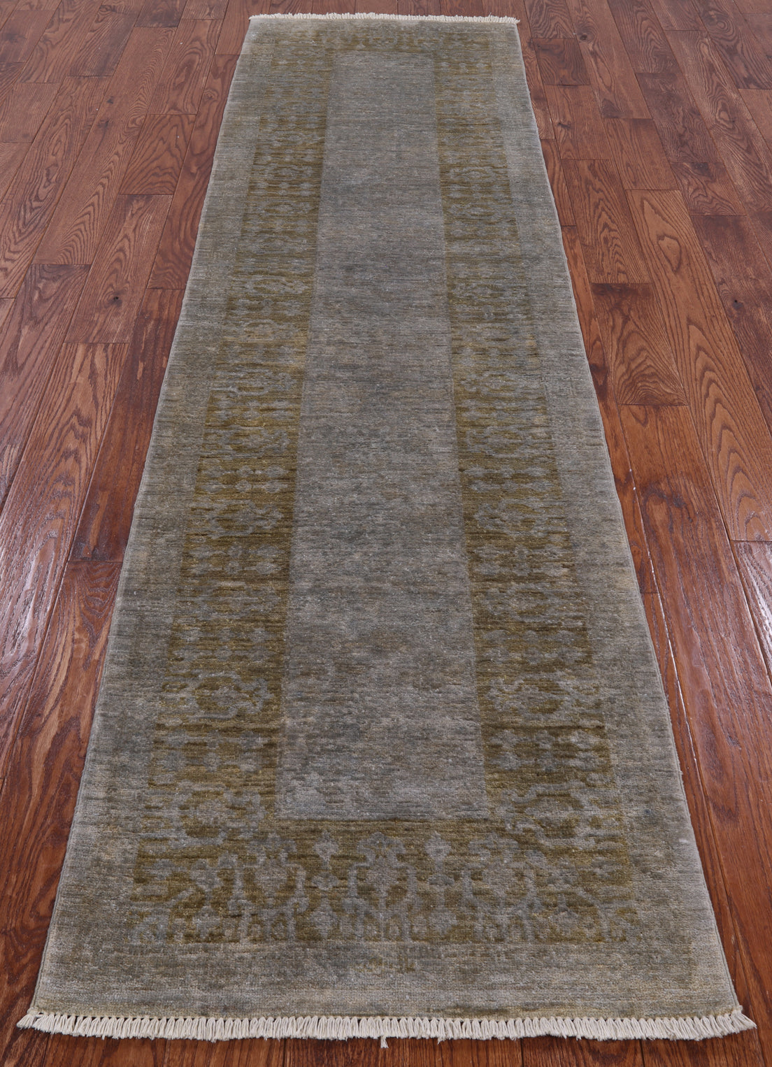 Overdyed Hand Knotted Full Pile Wool Runner Rug - 2' 7" X 9' 8" - Golden Nile