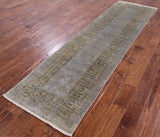 Overdyed Hand Knotted Full Pile Wool Runner Rug - 2' 7" X 9' 8" - Golden Nile